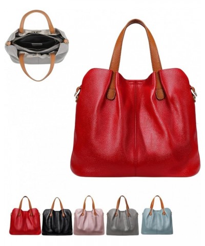 Two In One Leather Shopper Tote Bag, Women Handbag Large Shoulder Bags Crossbody Bag With Removable Adjustable Straps Red $29...