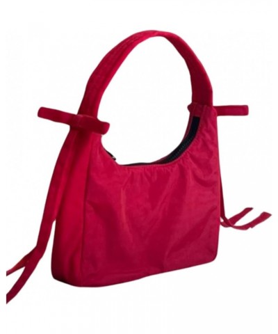 Bow Purse Crescent Bag Shoulder Bag Y2k Purse Coquette Purse Cute Purses Y2k Accessories Red $13.71 Shoulder Bags