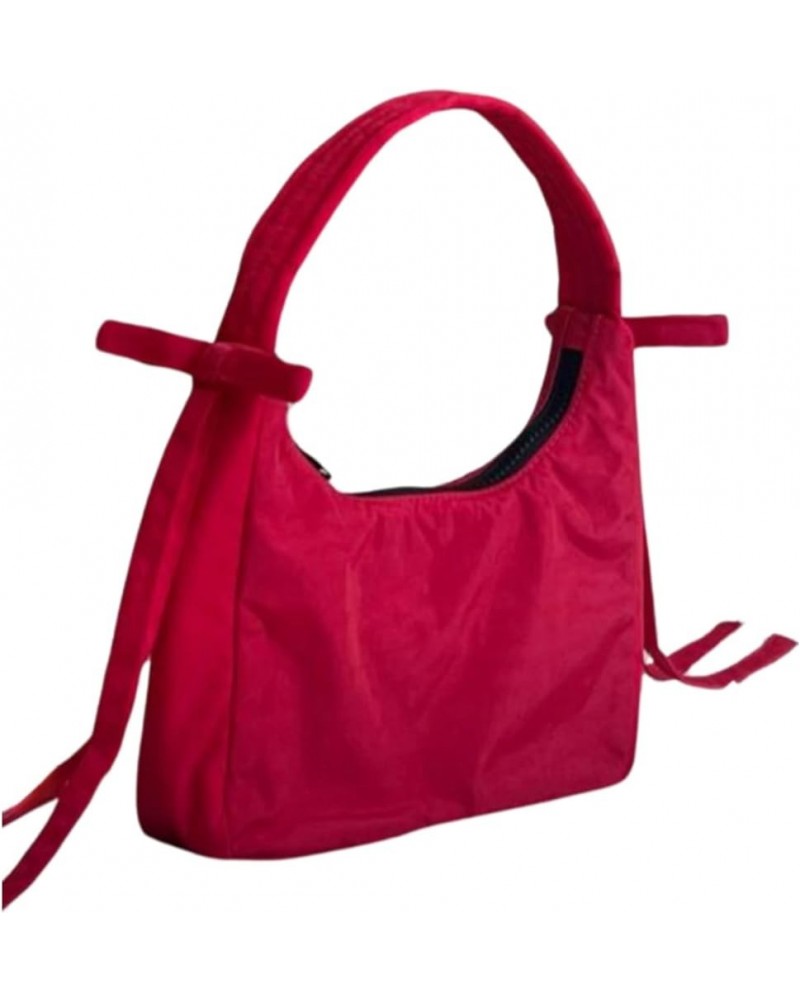 Bow Purse Crescent Bag Shoulder Bag Y2k Purse Coquette Purse Cute Purses Y2k Accessories Red $13.71 Shoulder Bags