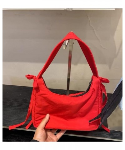 Bow Purse Crescent Bag Shoulder Bag Y2k Purse Coquette Purse Cute Purses Y2k Accessories Red $13.71 Shoulder Bags