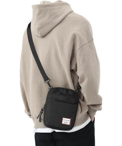 Mini Crossbody Bag Shoulder Bag for Men, Small Messenger Satchel Bag for Women Black-large $11.00 Shoulder Bags