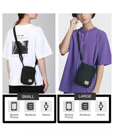 Mini Crossbody Bag Shoulder Bag for Men, Small Messenger Satchel Bag for Women Black-large $11.00 Shoulder Bags