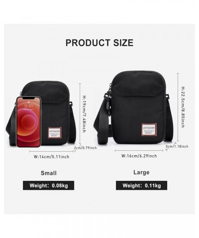 Mini Crossbody Bag Shoulder Bag for Men, Small Messenger Satchel Bag for Women Black-large $11.00 Shoulder Bags