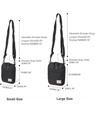 Mini Crossbody Bag Shoulder Bag for Men, Small Messenger Satchel Bag for Women Black-large $11.00 Shoulder Bags