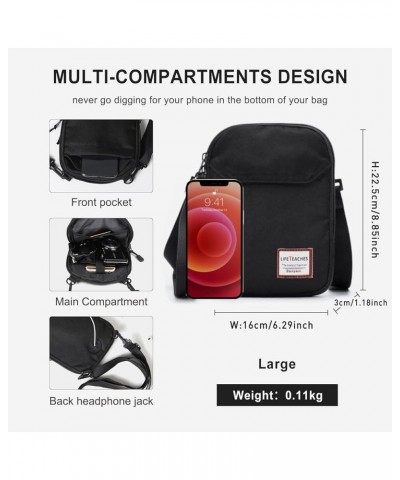 Mini Crossbody Bag Shoulder Bag for Men, Small Messenger Satchel Bag for Women Black-large $11.00 Shoulder Bags