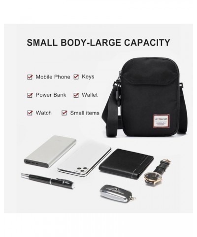 Mini Crossbody Bag Shoulder Bag for Men, Small Messenger Satchel Bag for Women Black-large $11.00 Shoulder Bags