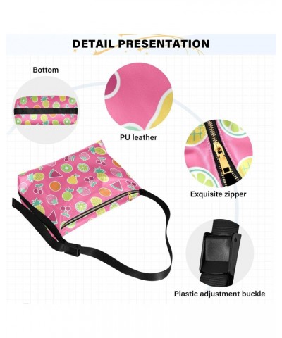 Pink Tropical Fruits Boys Travel Crossbody Bags Waterproof Womens Bags Crossbody Over The Shoulder Bag $14.52 Hobo Bags