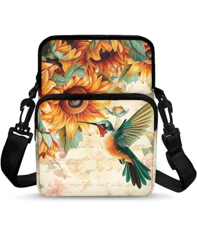 Crossbody Phone Bag Shoulder Arm Bag Cell Phone Purse Key Holder Credit Card Organiser Wallet Hummingbird Sunflower $8.40 Cro...