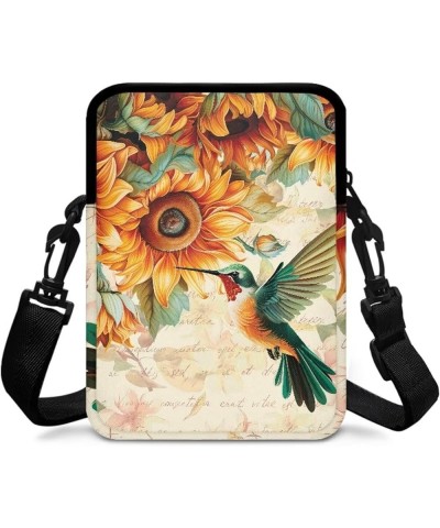 Crossbody Phone Bag Shoulder Arm Bag Cell Phone Purse Key Holder Credit Card Organiser Wallet Hummingbird Sunflower $8.40 Cro...