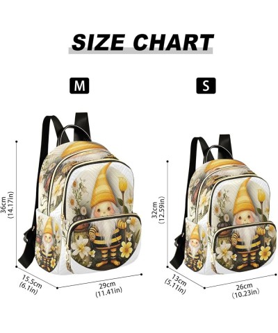 Flower Honey Gnome Quilted Backpack for Women Travel Bags Shoulder Bag Purse for Daily Nurse Work S Small $18.28 Backpacks