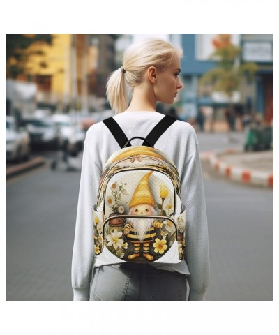 Flower Honey Gnome Quilted Backpack for Women Travel Bags Shoulder Bag Purse for Daily Nurse Work S Small $18.28 Backpacks