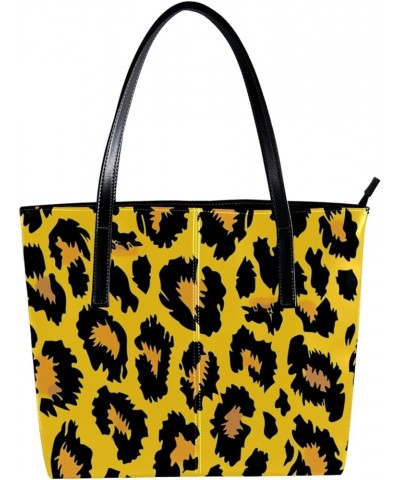 Tote Bag, Large Tote Bags for Women, Tote Bag with Zipper, Yellow Gray Animal Paw Lovely, Tote Bags for Women Design 7409 $23...