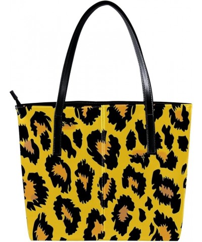 Tote Bag, Large Tote Bags for Women, Tote Bag with Zipper, Yellow Gray Animal Paw Lovely, Tote Bags for Women Design 7409 $23...