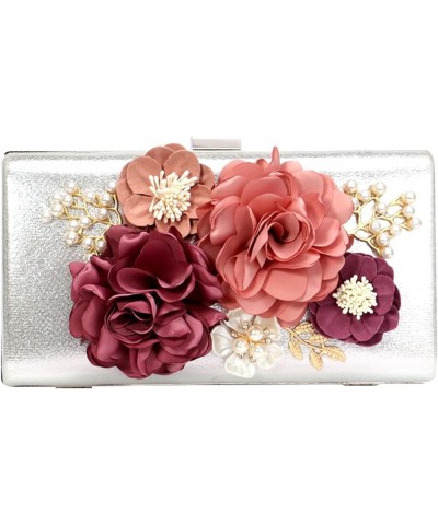 Evening Bags for Women's Elegant Flower Clutch Luxurious Purse Ladies for Party Prom Wedding Banquet White $33.91 Evening Bags