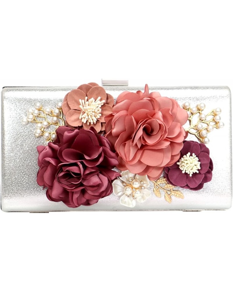 Evening Bags for Women's Elegant Flower Clutch Luxurious Purse Ladies for Party Prom Wedding Banquet White $33.91 Evening Bags