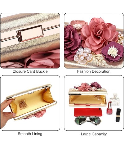 Evening Bags for Women's Elegant Flower Clutch Luxurious Purse Ladies for Party Prom Wedding Banquet White $33.91 Evening Bags