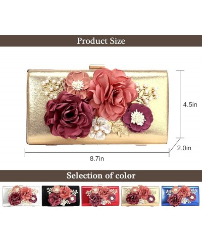 Evening Bags for Women's Elegant Flower Clutch Luxurious Purse Ladies for Party Prom Wedding Banquet White $33.91 Evening Bags