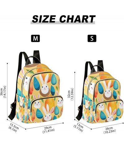 Small Backpack Purse for Women, Easter Rabbits Orange Blue Eggs Travel Bag Casual Daypack Shoulder Bag Medium $16.92 Backpacks