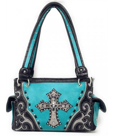 Laser Cut Premium Rhinestone Cross Western Embroidered Concealed Carry Handbag/Matching Wallet in 6 Color Black $29.02 Should...