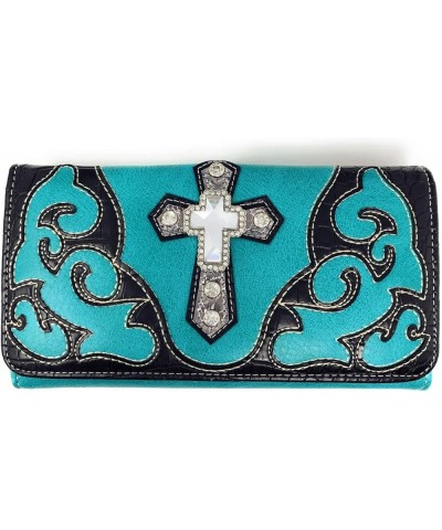 Laser Cut Premium Rhinestone Cross Western Embroidered Concealed Carry Handbag/Matching Wallet in 6 Color Black $29.02 Should...