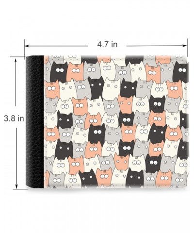 Unique Desige Pattern - Funny Cats Wallpaper, Slim Front Pocket Wallet Billfold RFID Blocking $8.75 Wallets