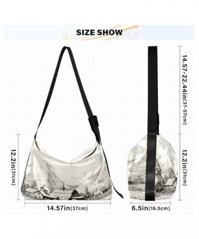 Horses in Ranch Shoulder Bag for Women Waterproof PU Leather Hobo Bags Crossbody Purse with Zipper Closure $15.51 Shoulder Bags