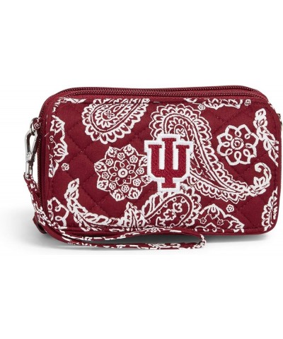 Cotton Collegiate All in One Crossbody Purse with RFID Protection (Multiple Teams Available) Indiana University Cardinal/Whit...