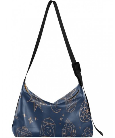 Arab Lanterns Stars Tote Bag for Women Large Hobo Bags Hobo Crossbody Bags Women Tote Bag with Adjustable Strap for Travel Gi...