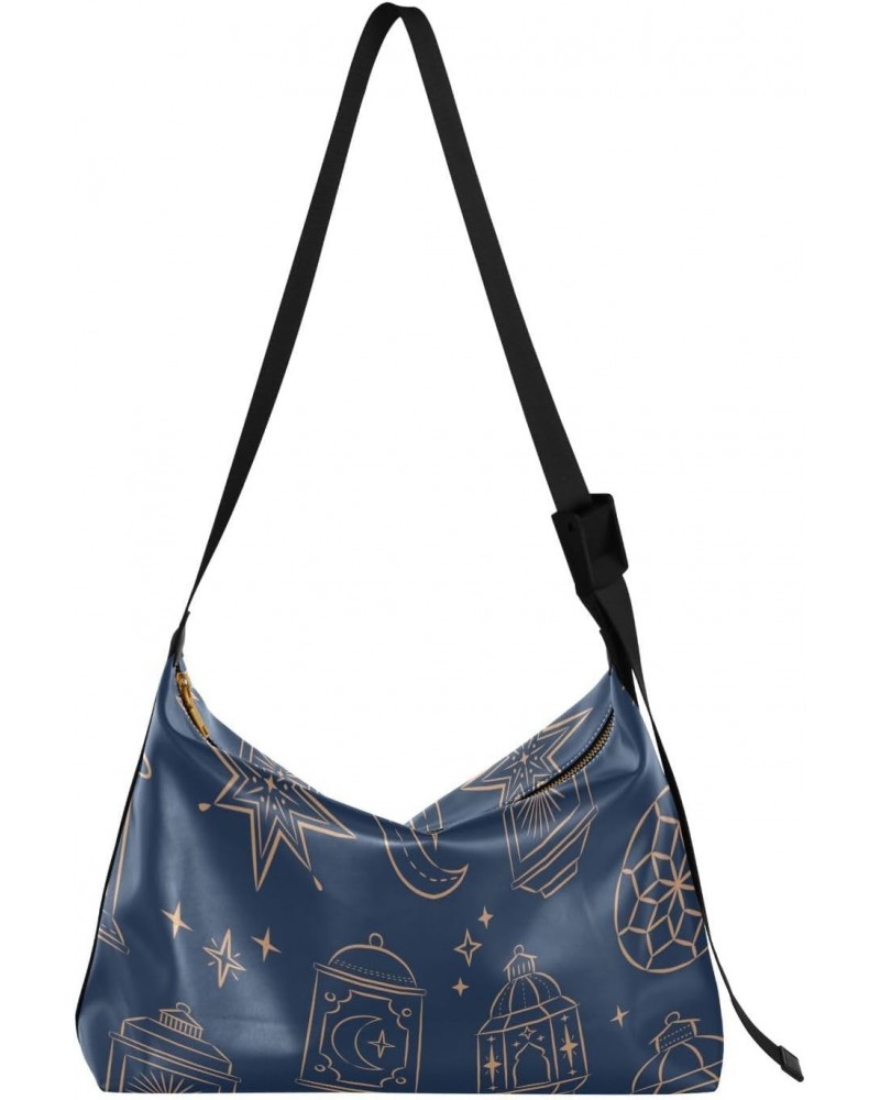 Arab Lanterns Stars Tote Bag for Women Large Hobo Bags Hobo Crossbody Bags Women Tote Bag with Adjustable Strap for Travel Gi...