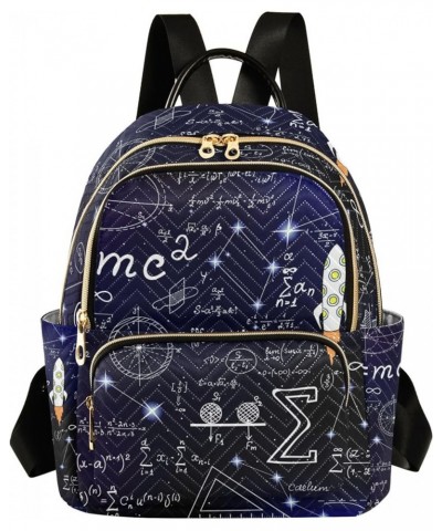 Math Formulas Cartoon Rocket Backpack for Women Shoulder Bag Lightweight Mini Backpack Casual Daypack Back Pack for Travel Mi...