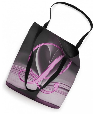 L Pink Heart Book Page Story Read Love Initial Letter Name Tote Bag $10.27 Totes