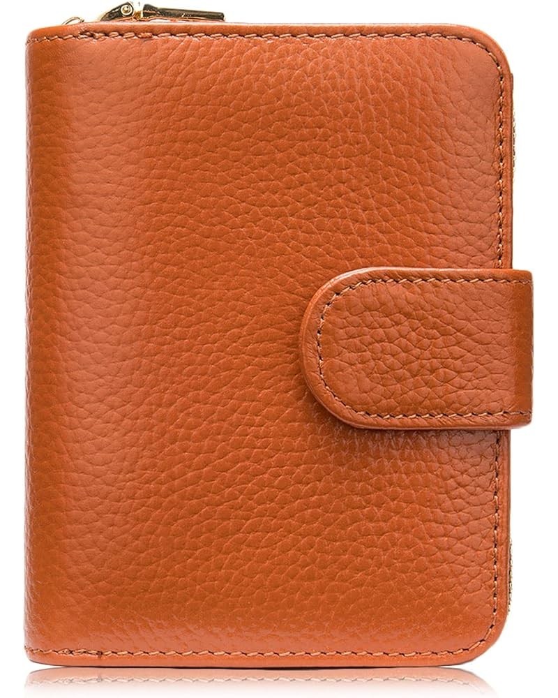 Women's Minimalist Small Genuine Leather Wallet RFID Blocking Accordion Credit Card Case Holder with 12 Card Slots, 3 Windows...