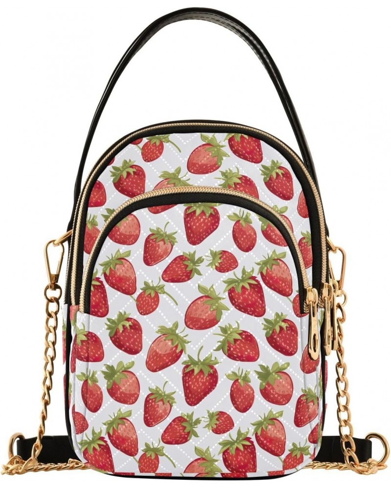 Strawberry White Small Crossbody Bags for Women Adjustable Strap Purses Travel Handbags 20853230 $14.81 Crossbody Bags