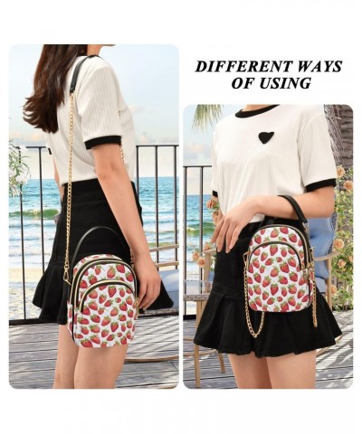 Strawberry White Small Crossbody Bags for Women Adjustable Strap Purses Travel Handbags 20853230 $14.81 Crossbody Bags