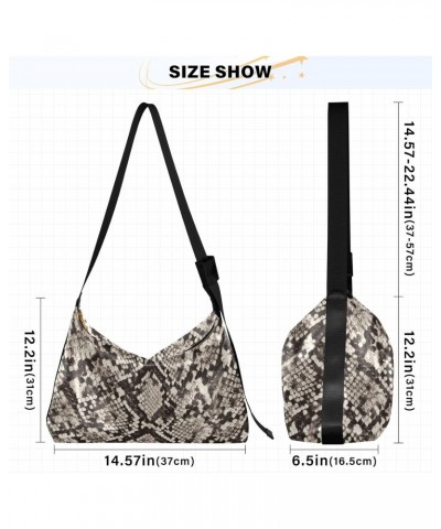 Snake Skin Print Womens Tote Bag Leather Shoulder Bag For Women Men Large Hobo Cross Body Bags Handbag $19.71 Totes