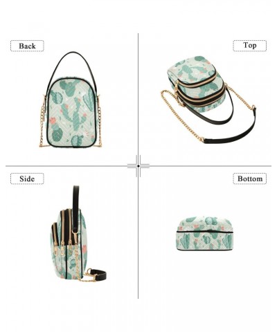 Crossbody Bag for Women, Cactuses and Flowers Phone Purse Detachable Chain Bag Shoulder Handbag Wallet $10.32 Crossbody Bags