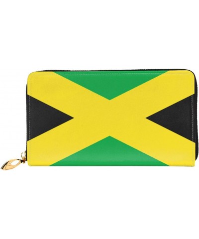 Jamaica Flag Leather Wallet Credit Card Holder Wallet Fashion Wristlet Wallet Clutch Purse For Women And Men $24.40 Wristlets