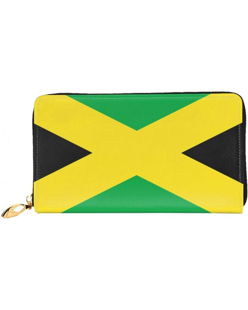 Jamaica Flag Leather Wallet Credit Card Holder Wallet Fashion Wristlet Wallet Clutch Purse For Women And Men $24.40 Wristlets