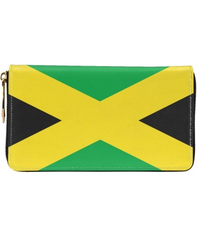 Jamaica Flag Leather Wallet Credit Card Holder Wallet Fashion Wristlet Wallet Clutch Purse For Women And Men $24.40 Wristlets