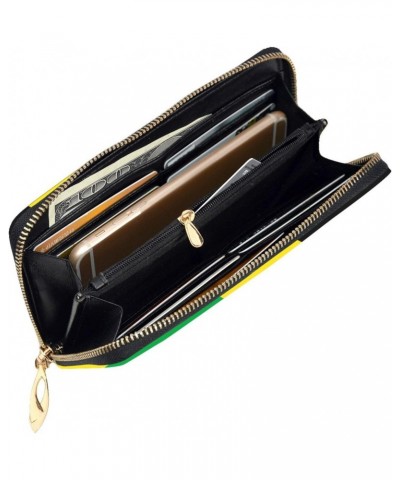 Jamaica Flag Leather Wallet Credit Card Holder Wallet Fashion Wristlet Wallet Clutch Purse For Women And Men $24.40 Wristlets