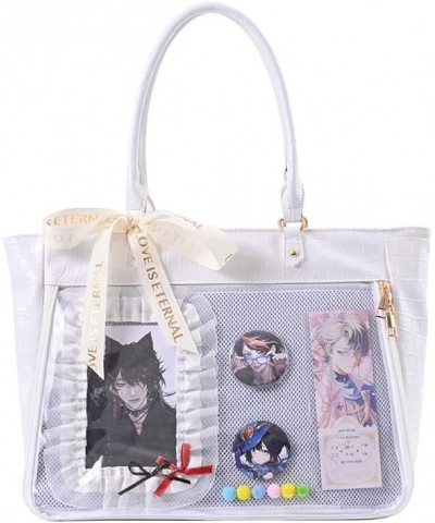 Ita Bag Backpack Shoulder Bag, Y2K JK Lolita Sling Purse Tote Bag Top Handle Daypack Itabag Grunge Harajuku Tote Bags White $...