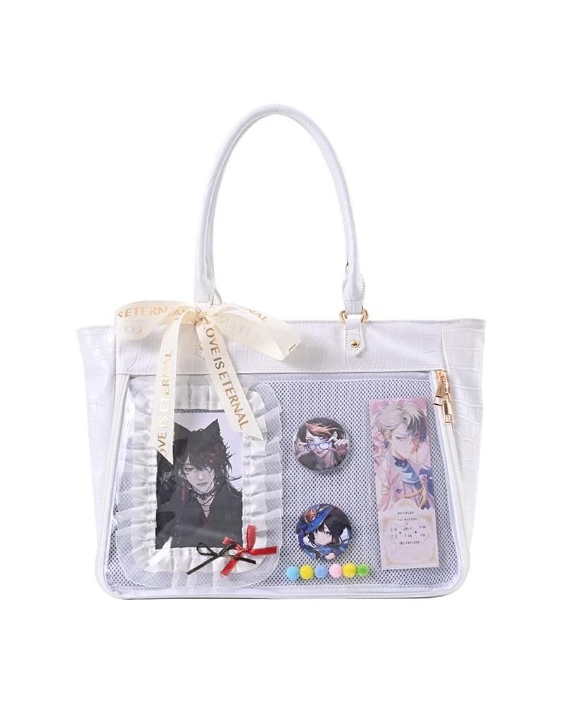 Ita Bag Backpack Shoulder Bag, Y2K JK Lolita Sling Purse Tote Bag Top Handle Daypack Itabag Grunge Harajuku Tote Bags White $...