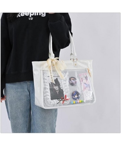 Ita Bag Backpack Shoulder Bag, Y2K JK Lolita Sling Purse Tote Bag Top Handle Daypack Itabag Grunge Harajuku Tote Bags White $...