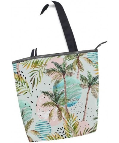 Tropical Palm Tree Tote Handbag for Women Tote Bag, Canvas + leather Shoulder Bag, Hobo bag, Satchel Purse(237ri1a) $13.74 Totes