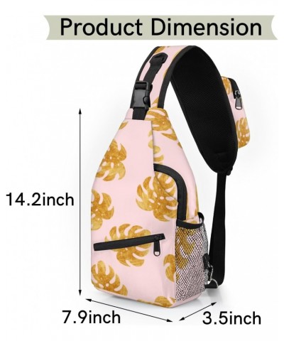 Summer Tropical Leaves Sling Bag for Women Crossbody Backpack Purse Shoulder Casual Daypack Cross Body Bags for Travel Cyclin...