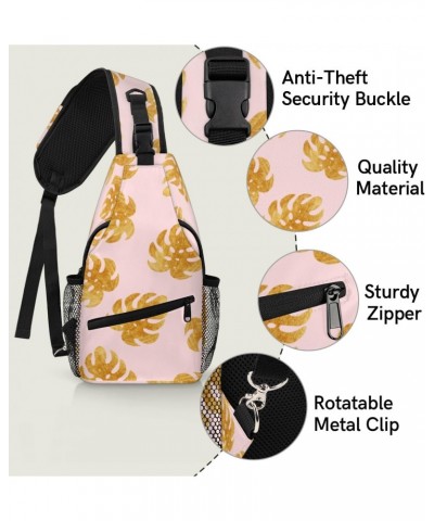 Summer Tropical Leaves Sling Bag for Women Crossbody Backpack Purse Shoulder Casual Daypack Cross Body Bags for Travel Cyclin...