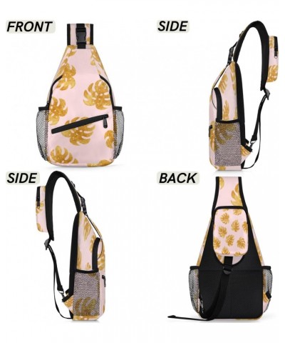 Summer Tropical Leaves Sling Bag for Women Crossbody Backpack Purse Shoulder Casual Daypack Cross Body Bags for Travel Cyclin...