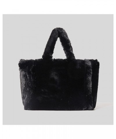 Large Ladies Handbag Soft Plush Keeps Warm in Winter (Color : Black) Black $43.30 Handbags