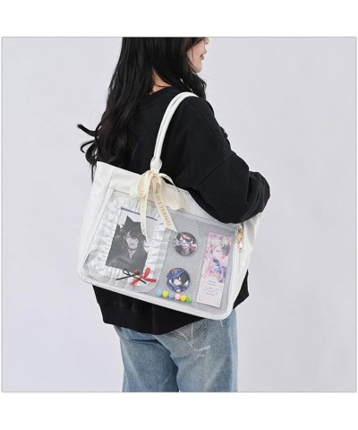 Ita Bag Backpack Shoulder Bag, Y2K JK Lolita Sling Purse Tote Bag Top Handle Daypack Itabag Grunge Harajuku Tote Bags White $...