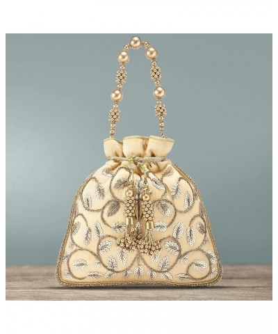 Indian Potli Bags For Women Evening Bag Clutch Ethnic Bride Purse Cream 1 $24.98 Evening Bags